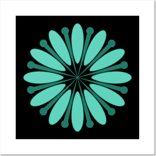 Circular green ellipse star Posters and Art